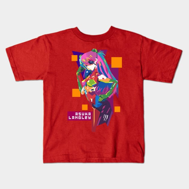 WPANIME - ASUKA LANGLEY Kids T-Shirt by GeeksStore